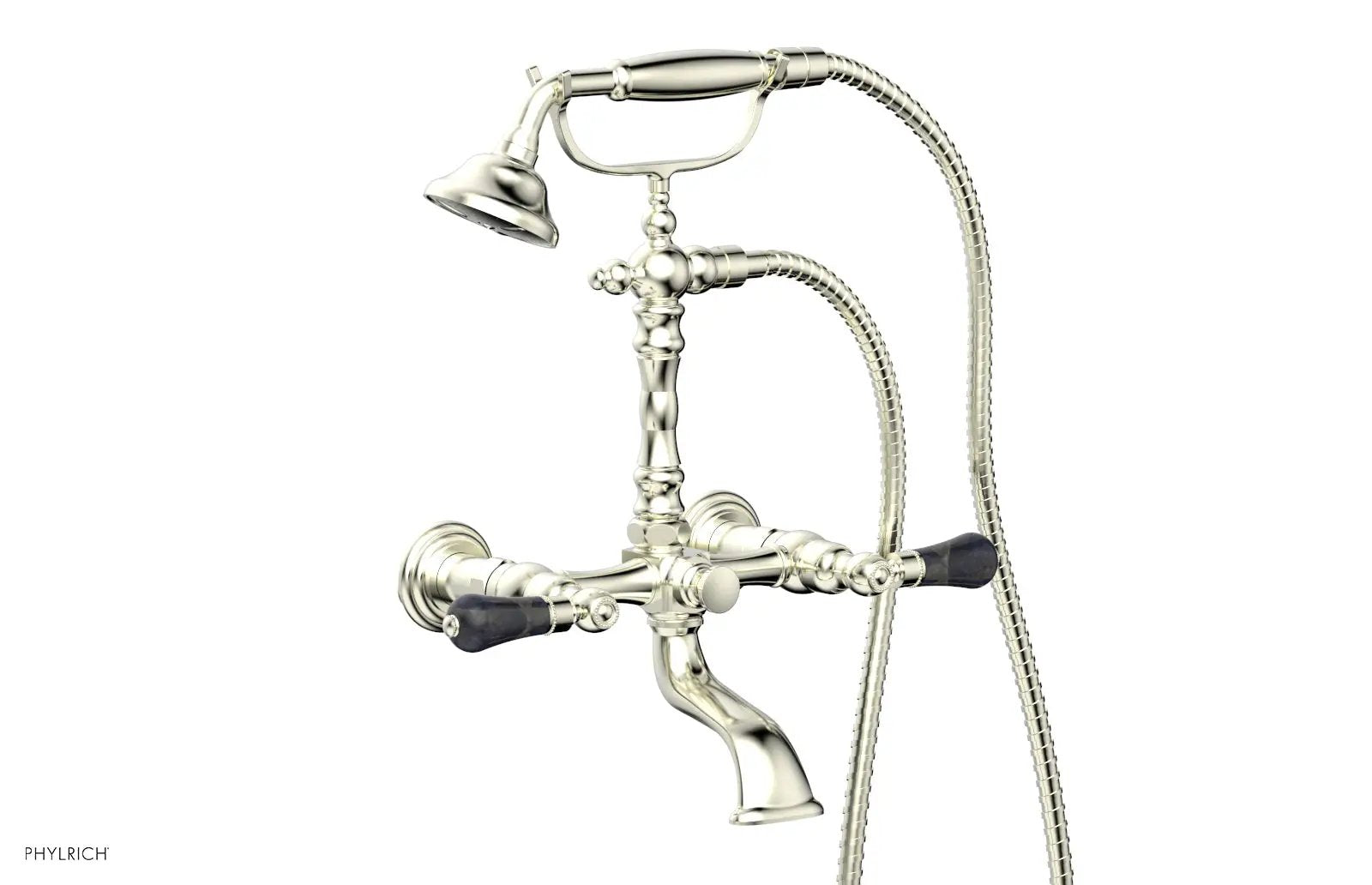 Phylrich REGENT Exposed Tub & Hand Shower - Bleu Sodalite Handle by Phylrich
