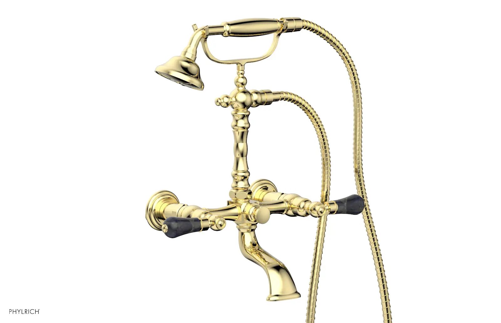 Phylrich REGENT Exposed Tub & Hand Shower - Bleu Sodalite Handle by Phylrich