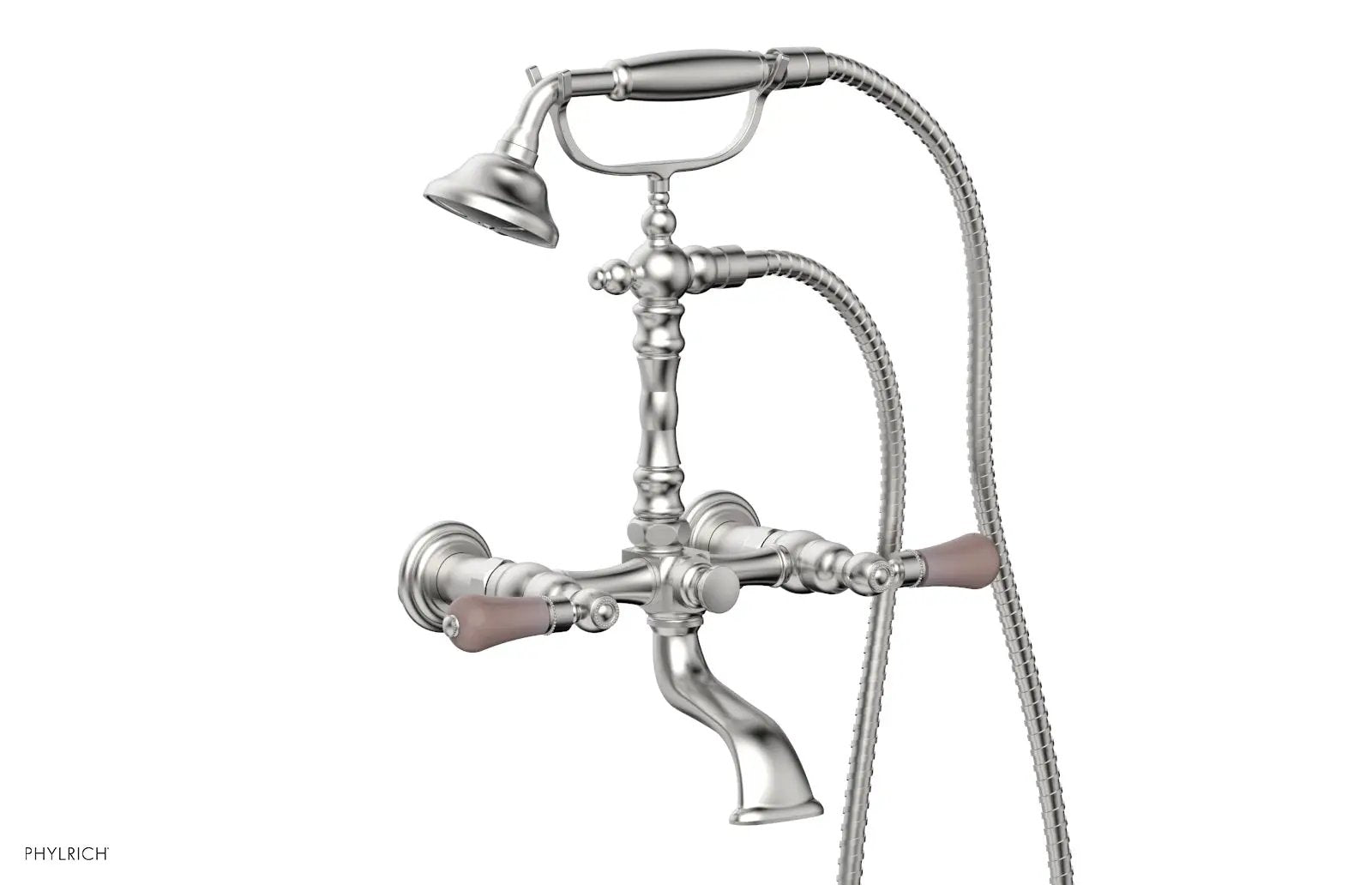 Phylrich REGENT Exposed Tub & Hand Shower - Pink Onyx Handle by Phylrich