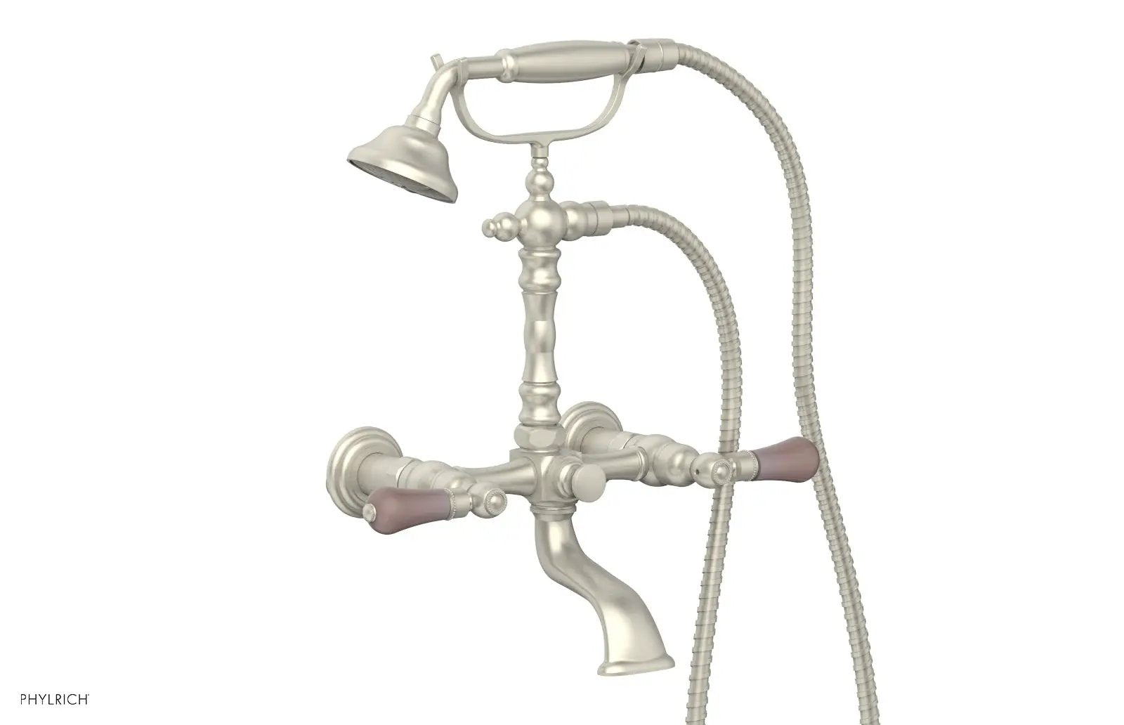 Phylrich REGENT Exposed Tub & Hand Shower - Pink Onyx Handle by Phylrich