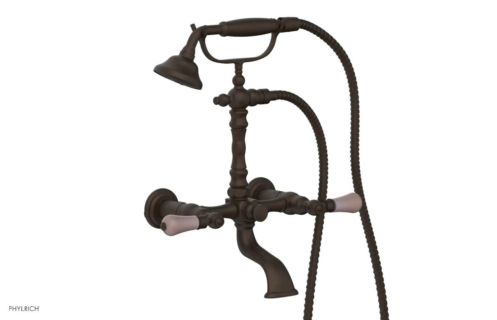 Phylrich REGENT Exposed Tub & Hand Shower - Pink Onyx Handle by Phylrich