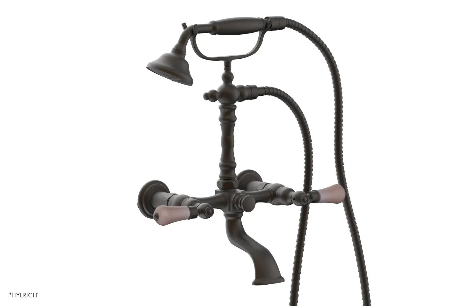 Phylrich REGENT Exposed Tub & Hand Shower - Pink Onyx Handle by Phylrich