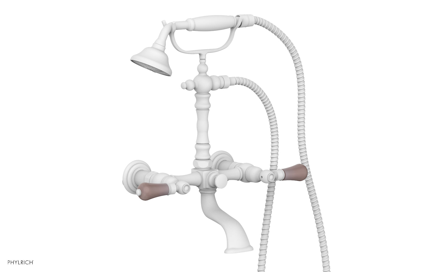 Phylrich REGENT Exposed Tub & Hand Shower - Pink Onyx Handle