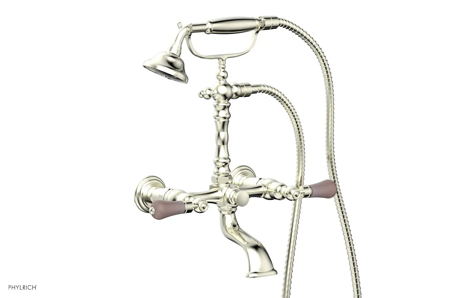 Phylrich REGENT Exposed Tub & Hand Shower - Pink Onyx Handle by Phylrich