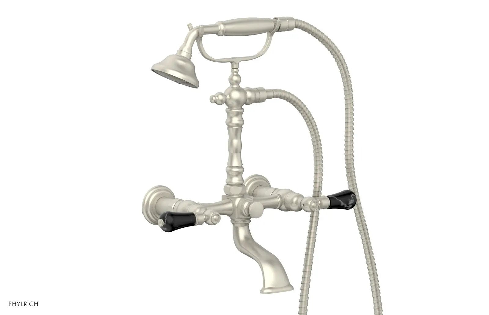 Phylrich REGENT Exposed Tub & Hand Shower - Frienze Black Onyx Handle by Phylrich