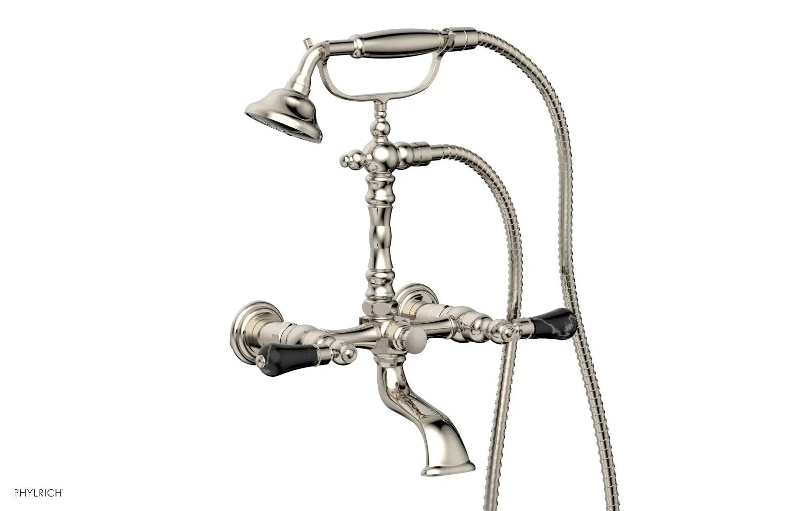 Phylrich REGENT Exposed Tub & Hand Shower - Frienze Black Onyx Handle by Phylrich