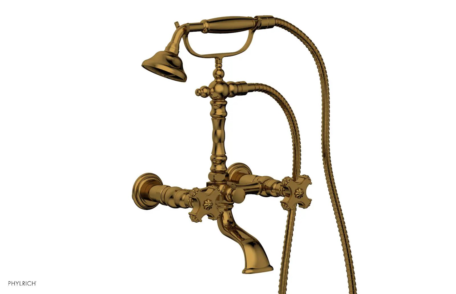 Phylrich MARVELLE Exposed Tub & Hand Shower - Cross Handle by Phylrich