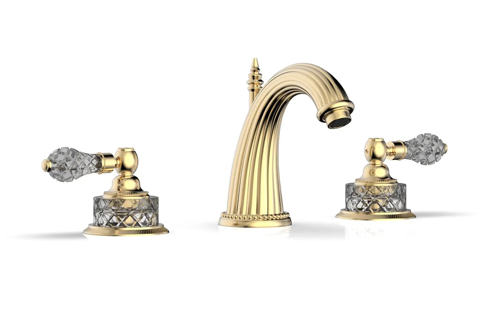 Phylrich REGENT CUT CRYSTAL Widespread Faucet Cut Crystal Lever Handles by Phylrich