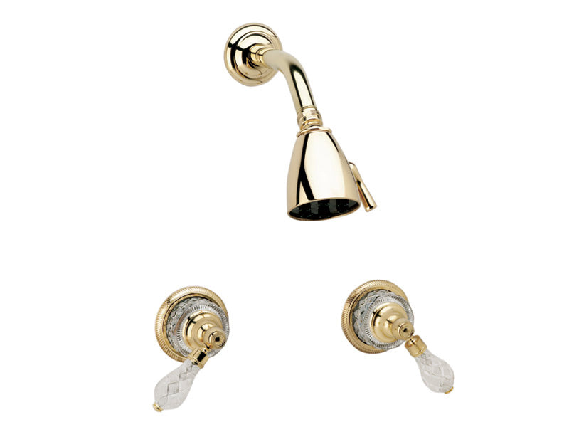 polished brass shower set