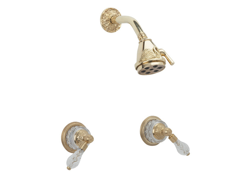 polished brass shower set