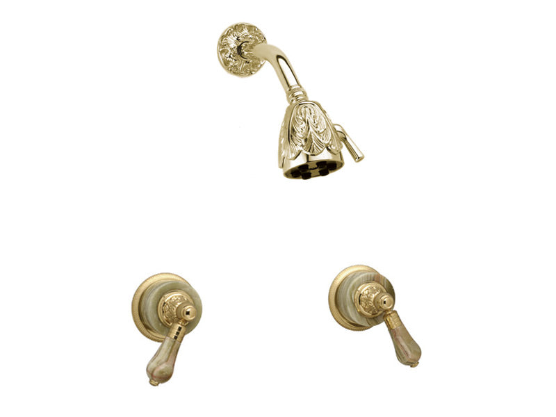 polished brass shower set