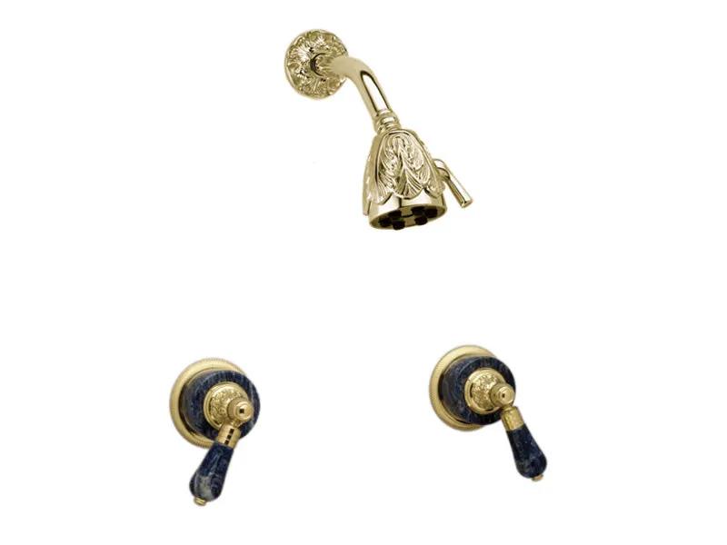 polished brass shower set