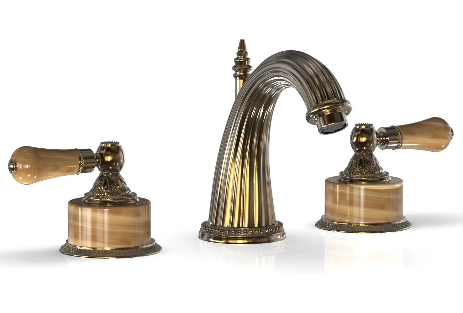 Phylrich VERSAILLES Widespread Faucet - Montaione Brown Onyx by Phylrich