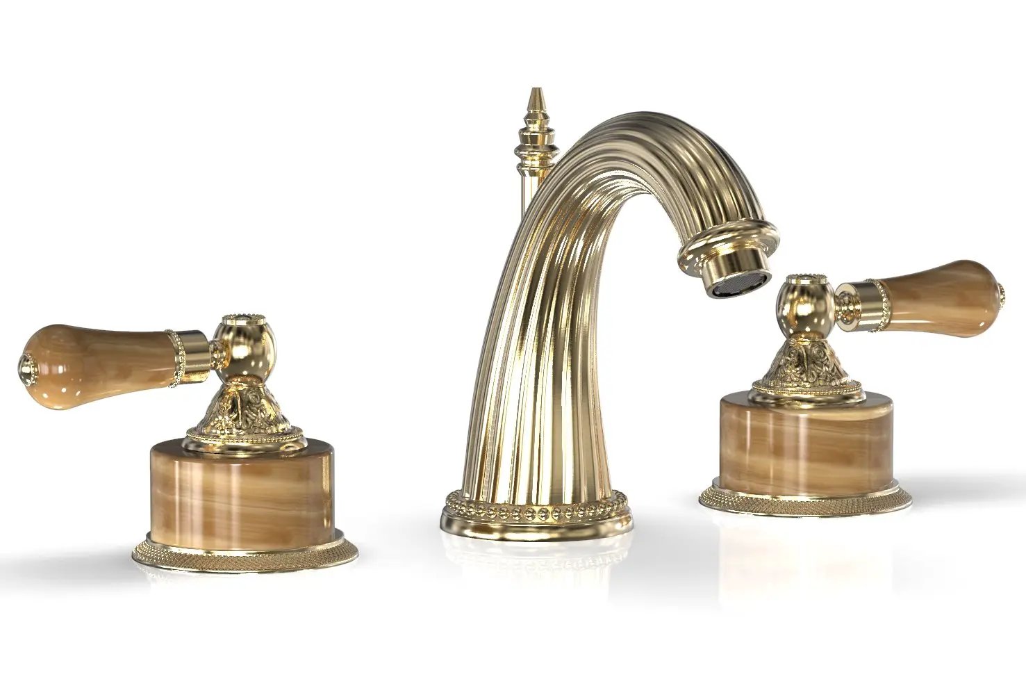 Phylrich VERSAILLES Widespread Faucet - Montaione Brown Onyx by Phylrich