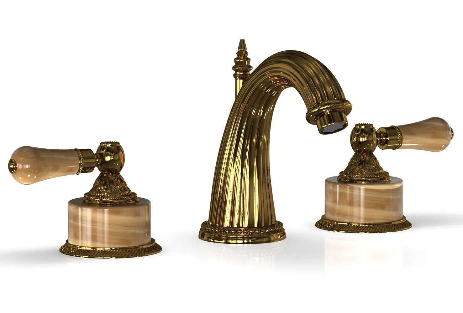 Phylrich VERSAILLES Widespread Faucet - Montaione Brown Onyx by Phylrich