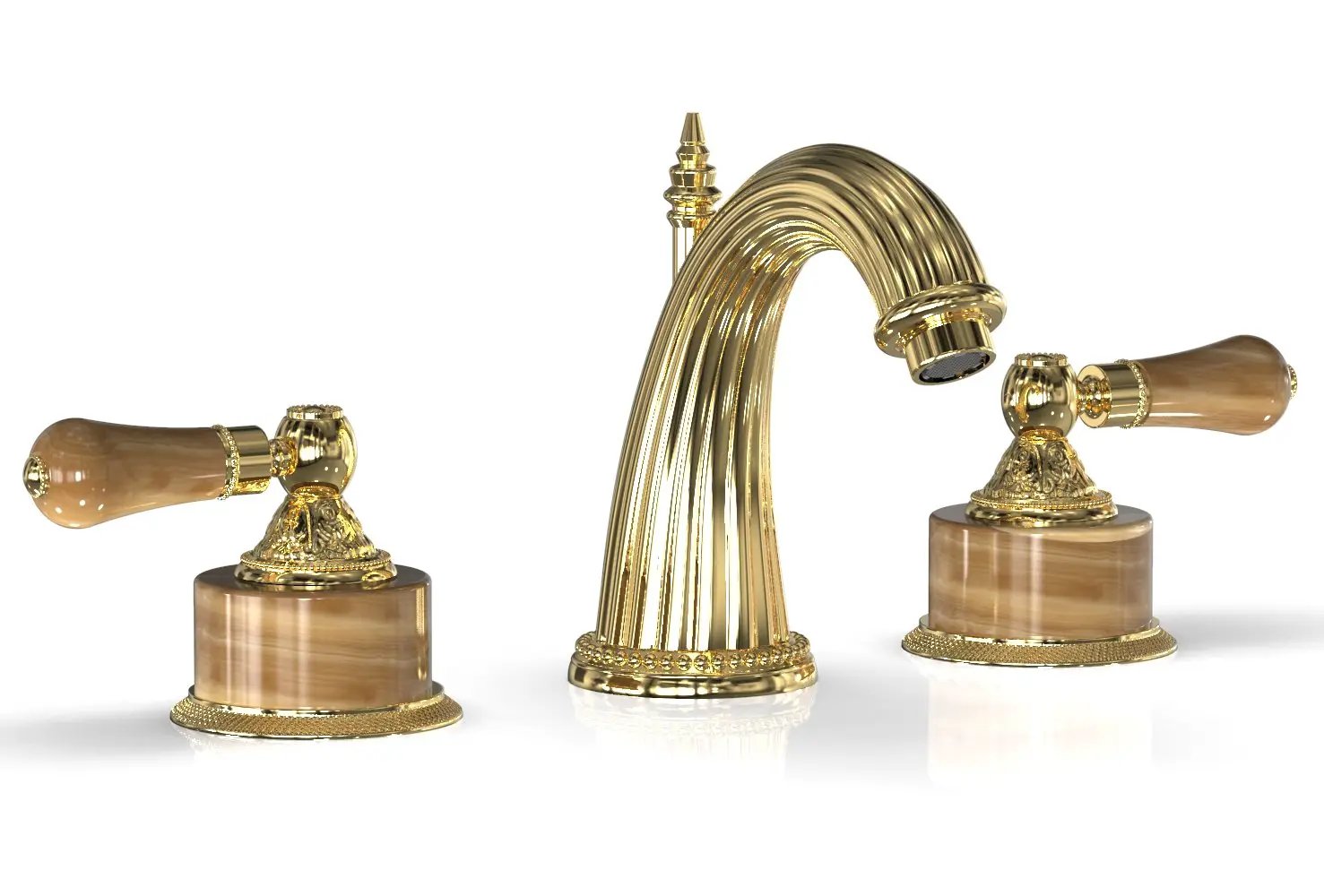 Phylrich VERSAILLES Widespread Faucet - Montaione Brown Onyx by Phylrich