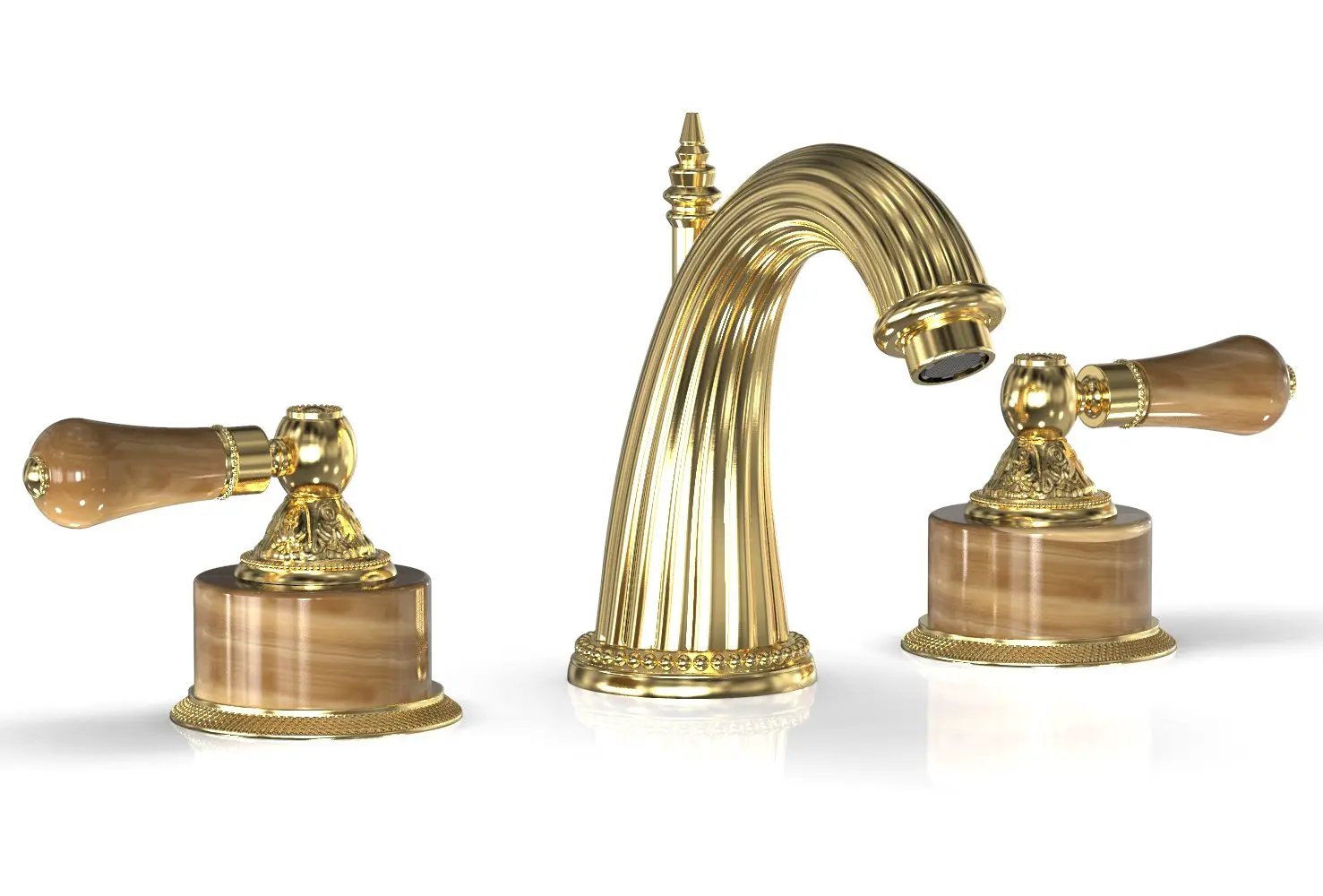 Phylrich VERSAILLES Widespread Faucet - Montaione Brown Onyx by Phylrich