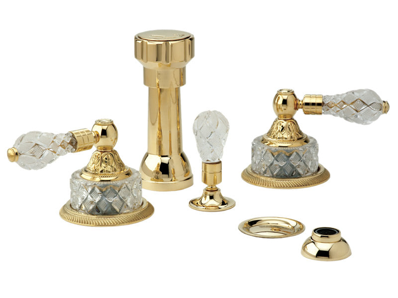 polished brass bidet set