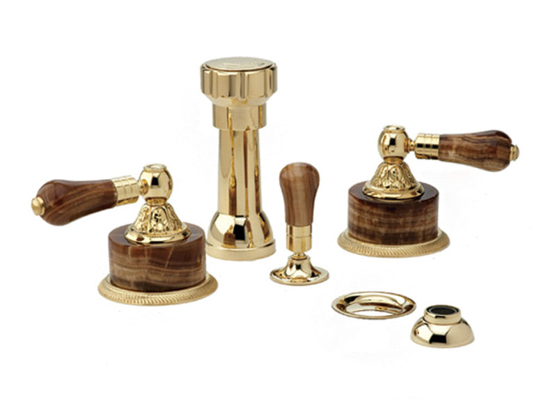 polished brass bidet set
