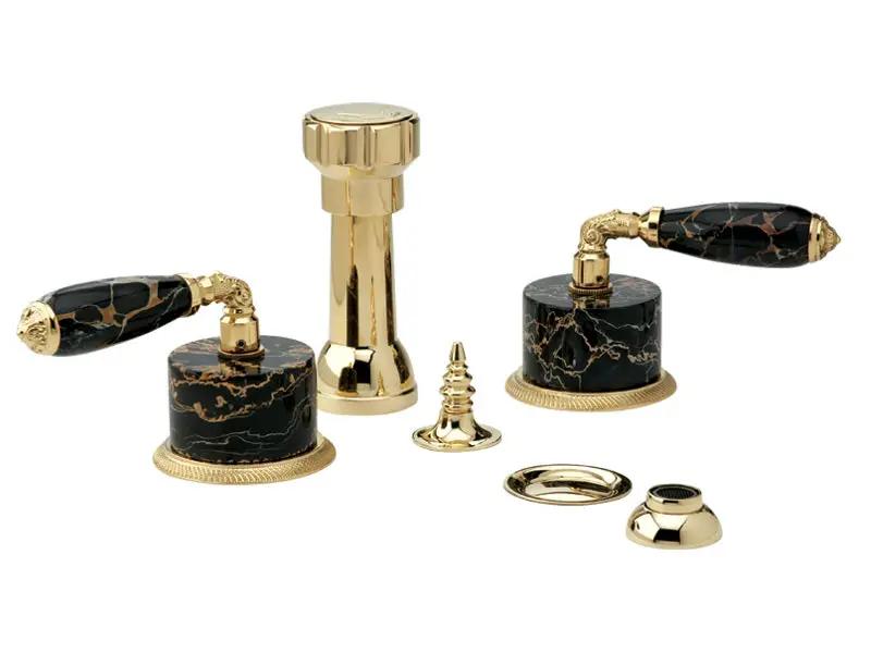 polished brass bidet set