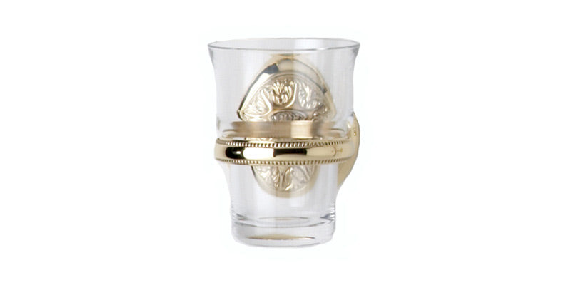 polished brass glass holder
