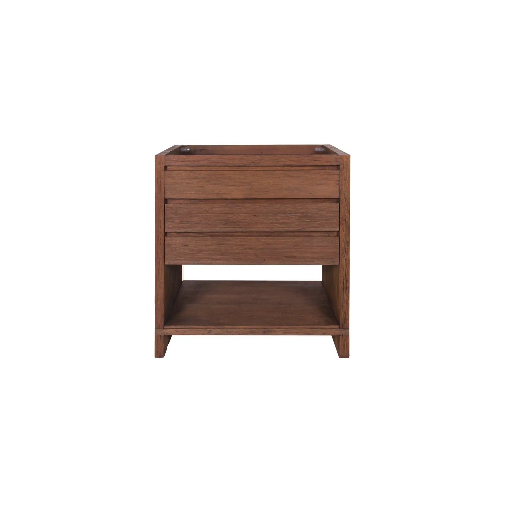 brown reclaimed wood vanity base