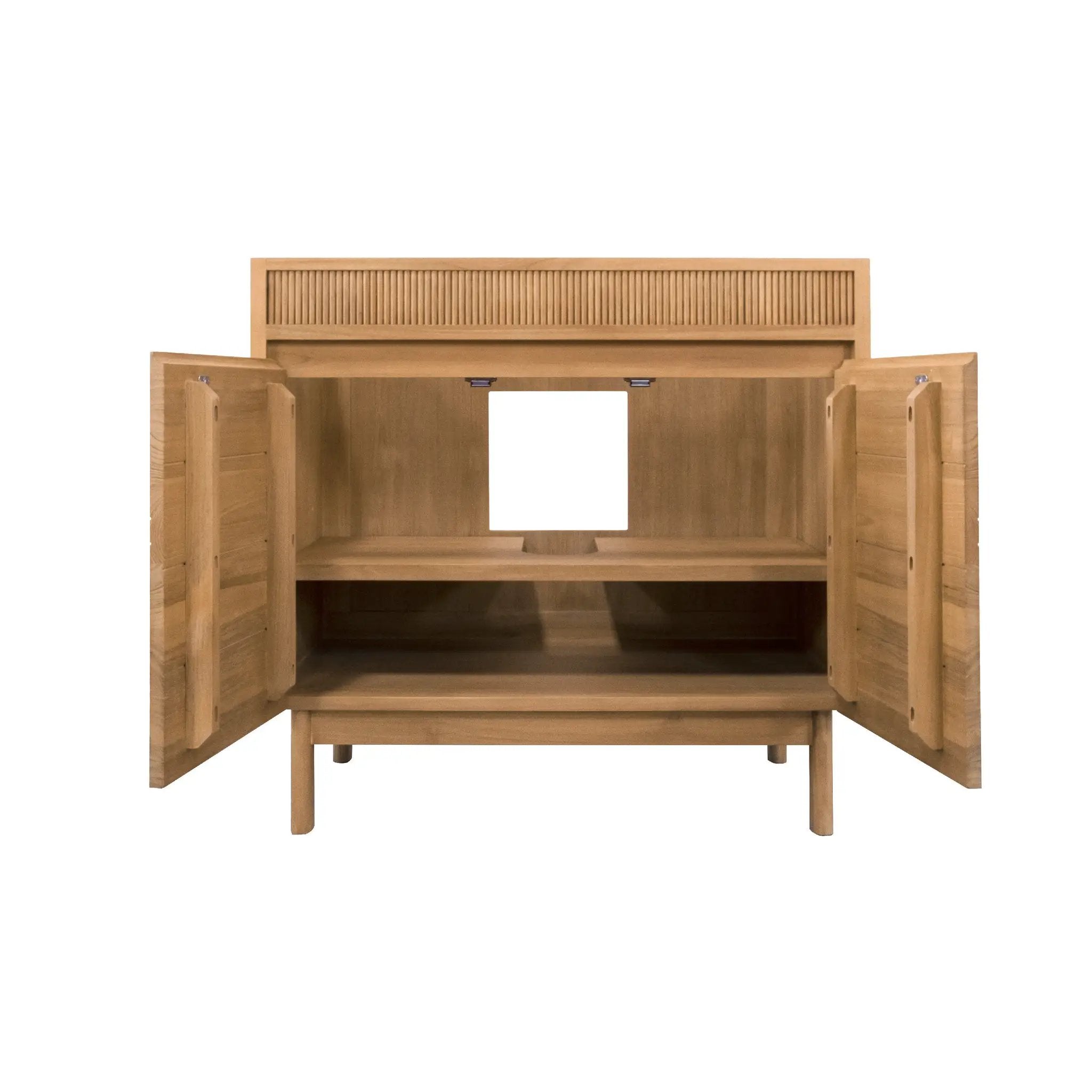 natural teak vanity set