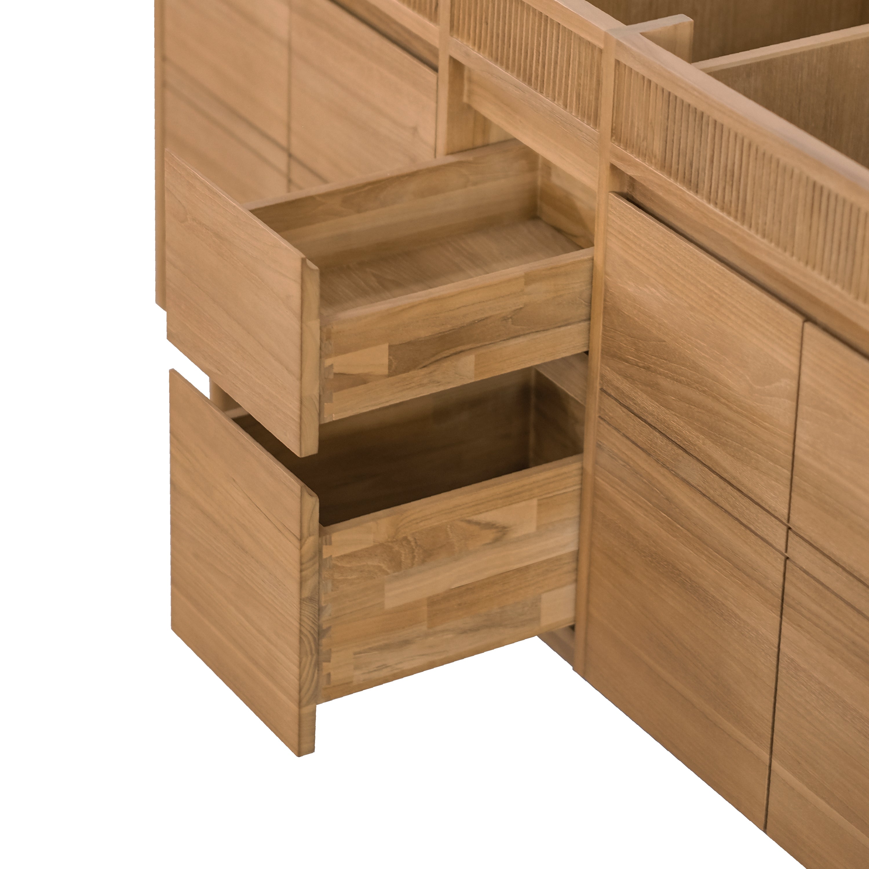 natural teak vanity set