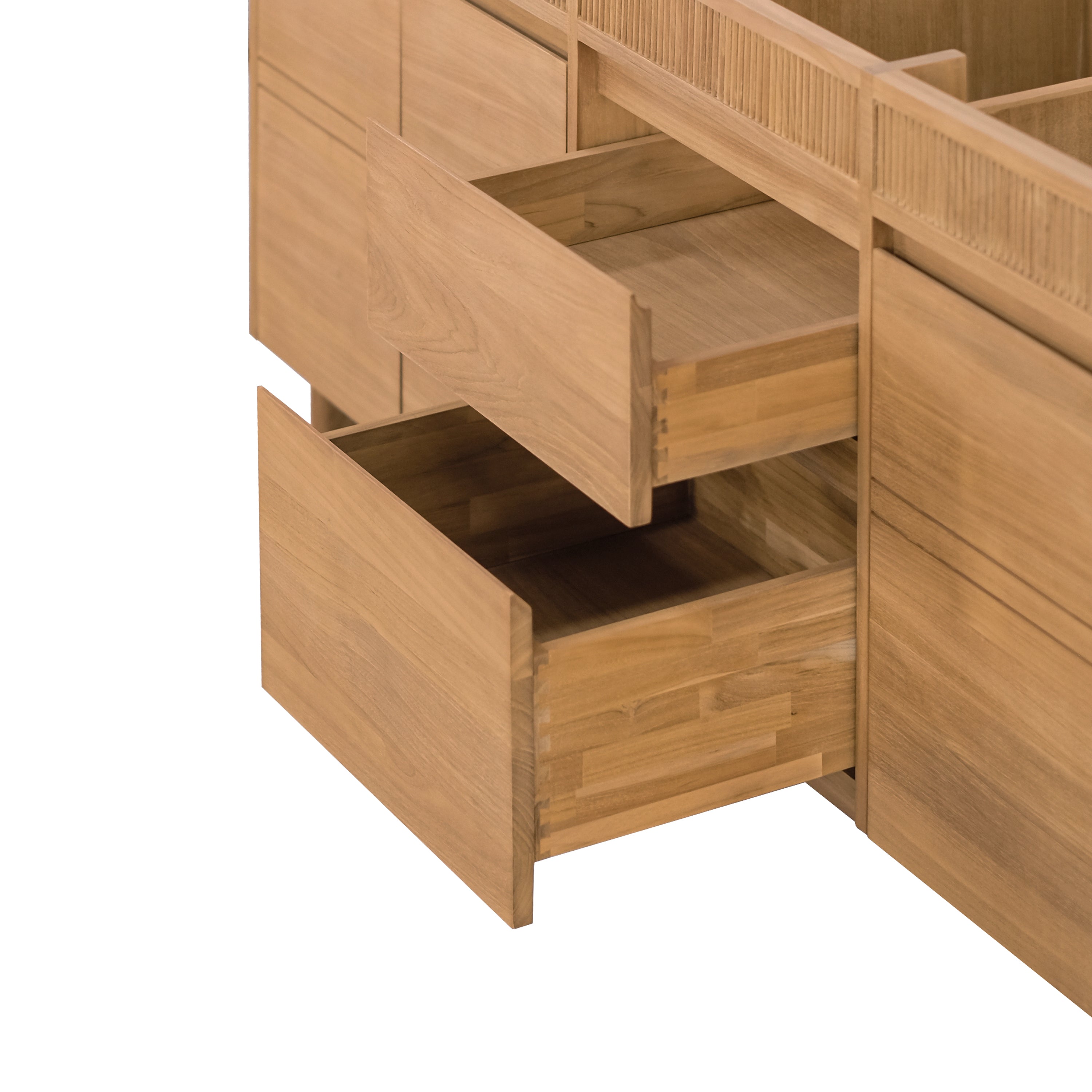 natural teak vanity set