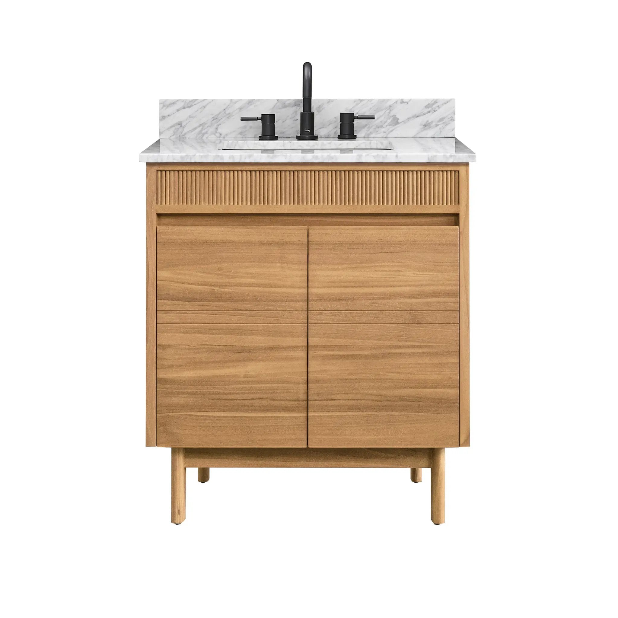 natural teak vanity set