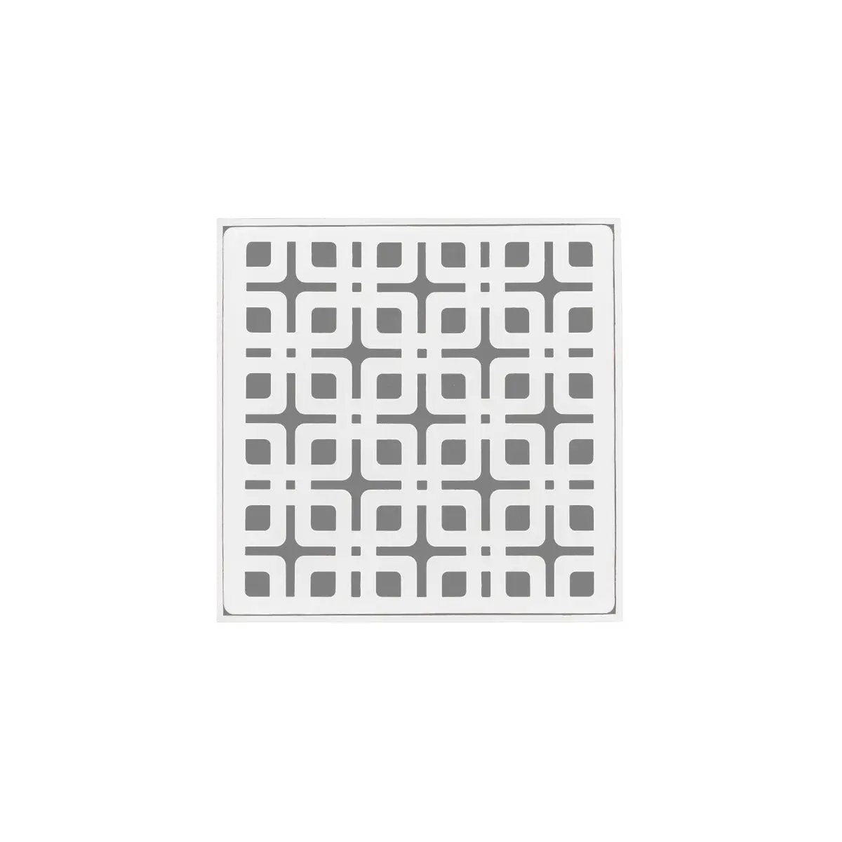 Infinity Drain 4" x 4" KD 4 Complete Kit with Link Pattern Decorative Plate with ABS Drain Body, 2" Outlet by Infinity Drain