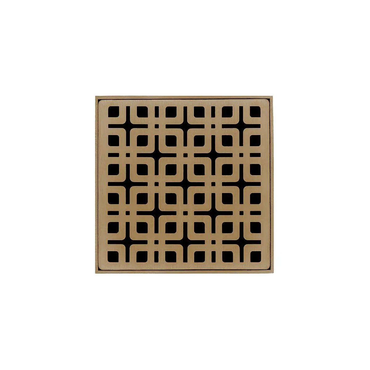 Infinity Drain 4" x 4" KD 4 Complete Kit with Link Pattern Decorative Plate with ABS Drain Body, 2" Outlet by Infinity Drain