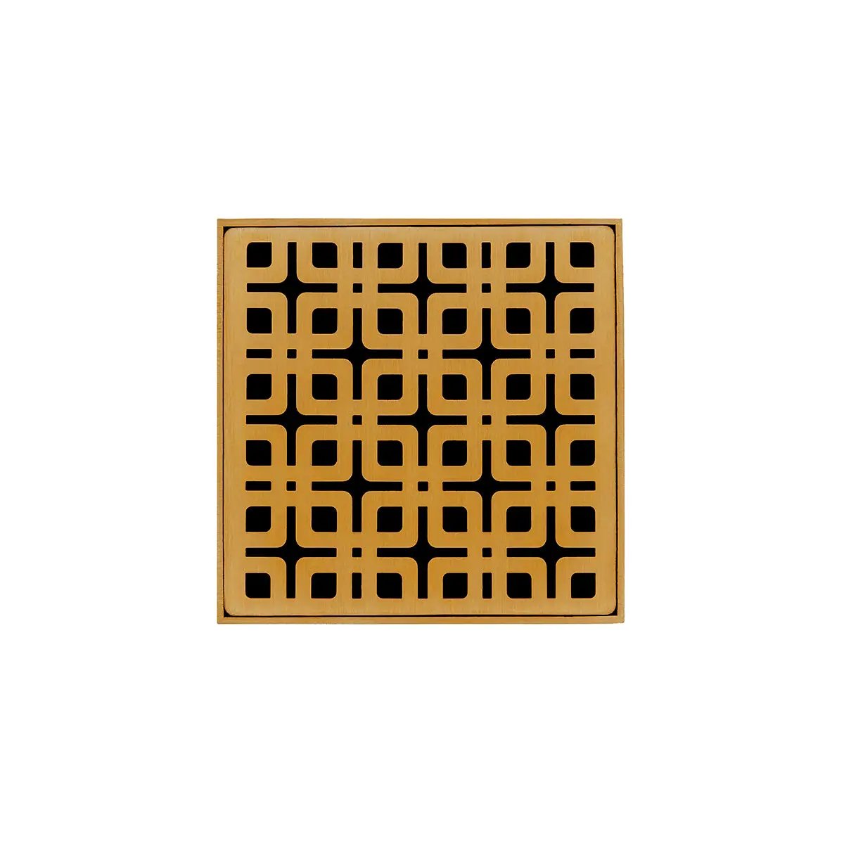 Infinity Drain 4" x 4" KD 4 Complete Kit with Link Pattern Decorative Plate with PVC Drain Body, 2" Outlet by Infinity Drain