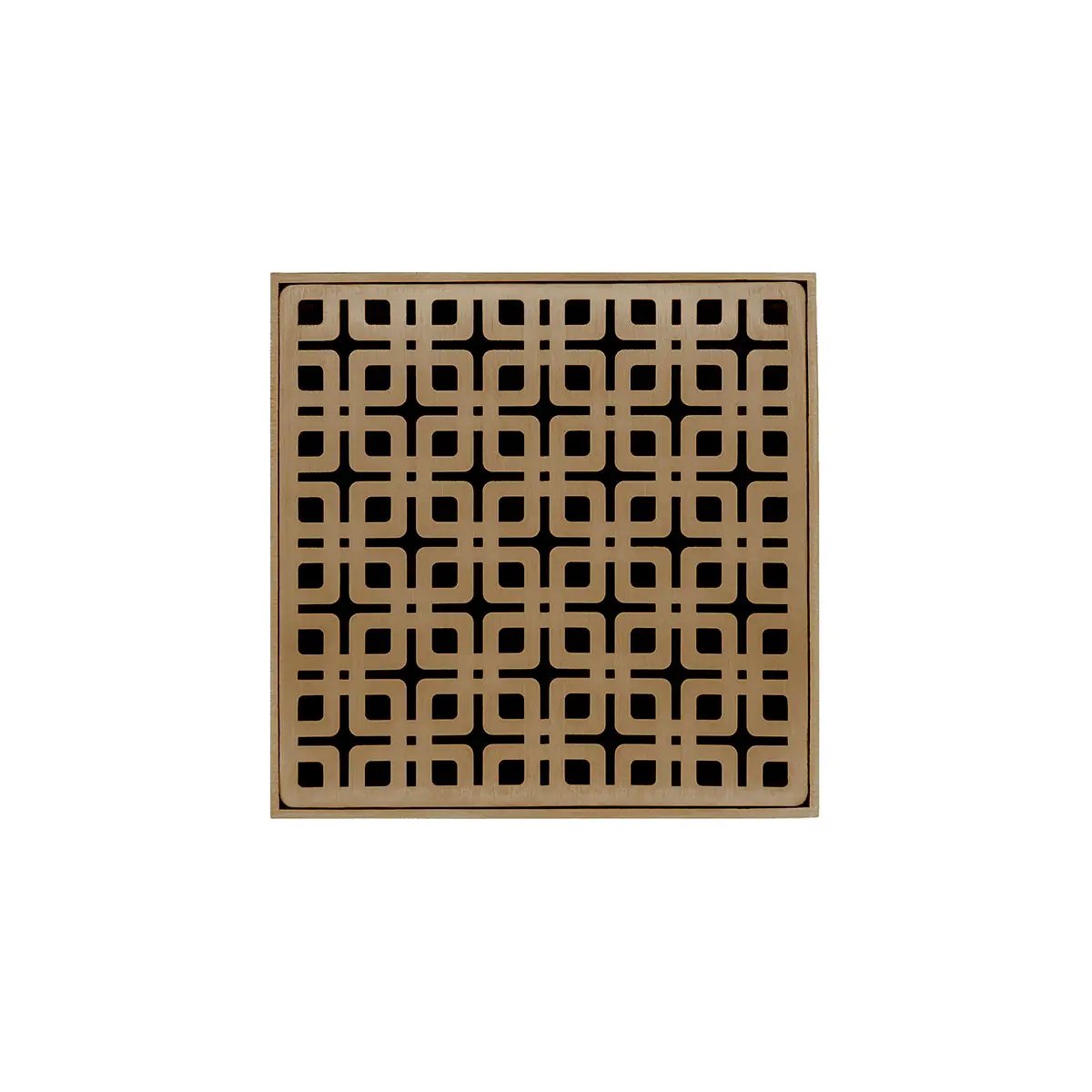 Infinity Drain 5" x 5" KD 5 High Flow Complete Kit with Link Pattern Decorative Plate with ABS Drain Body, 3" Outlet by Infinity Drain