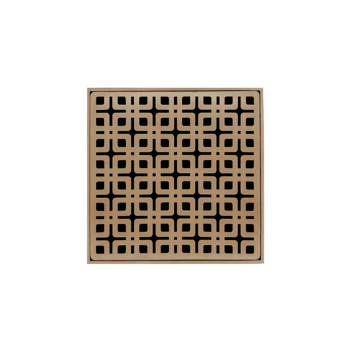 Infinity Drain 5" x 5" KD 5 High Flow Complete Kit with Link Pattern Decorative Plate with ABS Drain Body, 3" Outlet by Infinity Drain