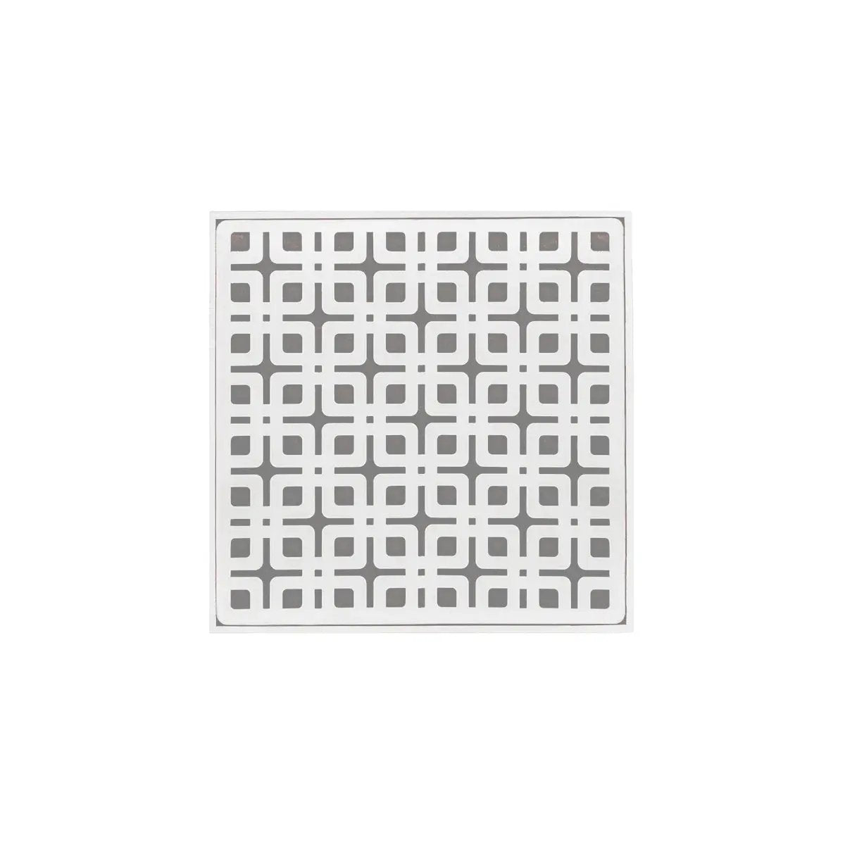 Infinity Drain 5" x 5" KD 5 High Flow Complete Kit with Link Pattern Decorative Plate with Cast Iron Drain Body, 3" No-Hub Outlet by Infinity Drain