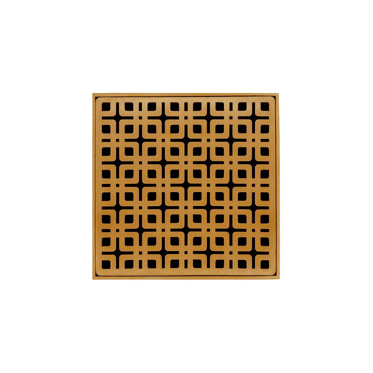 Infinity Drain 5" x 5" KD 5 High Flow Complete Kit with Link Pattern Decorative Plate with PVC Drain Body, 3" Outlet by Infinity Drain