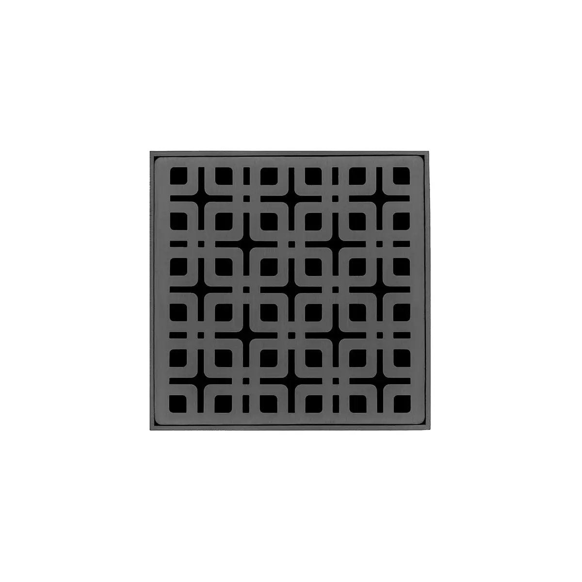 Infinity Drain 4" x 4" KDB 4 Complete Kit with Link Pattern Decorative Plate with PVC Bonded Flange Drain Body, 2", 3" and 4" Outlet by Infinity Drain