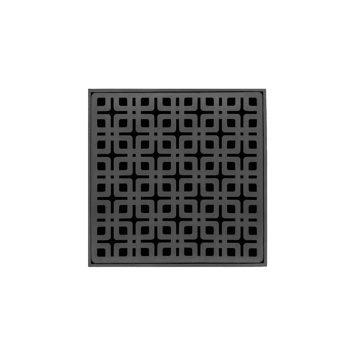Infinity Drain 5" x 5" KDB 5 Complete Kit with Link Pattern Decorative Plate with Stainless Steel Bonded Flange Drain Body, 2" No Hub Outlet by Infinity Drain