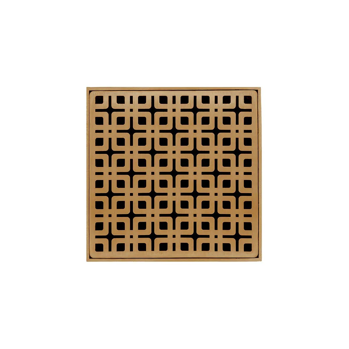 Infinity Drain 5" x 5" KDB 5 Complete Kit with Link Pattern Decorative Plate with Stainless Steel Bonded Flange Drain Body, 2" No Hub Outlet by Infinity Drain
