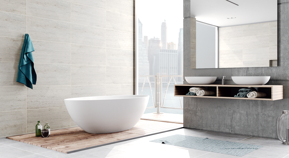white freestanding bathtub
