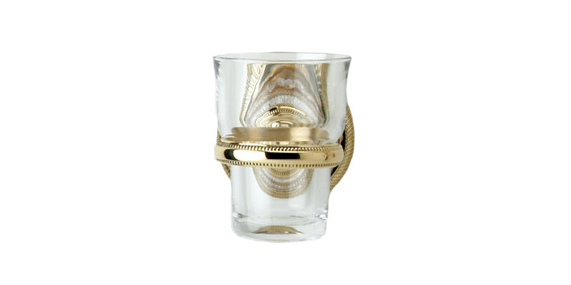 polished brass glass holder