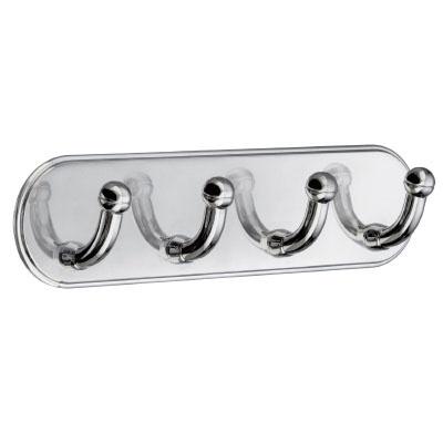 polished chrome quadruple hook