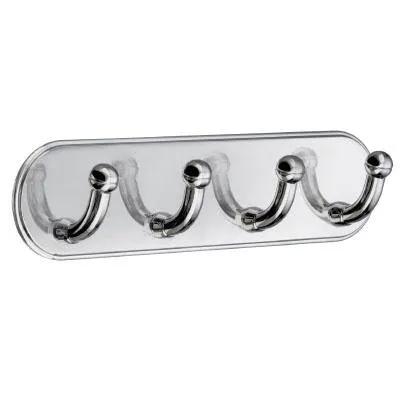 polished chrome quadruple hook