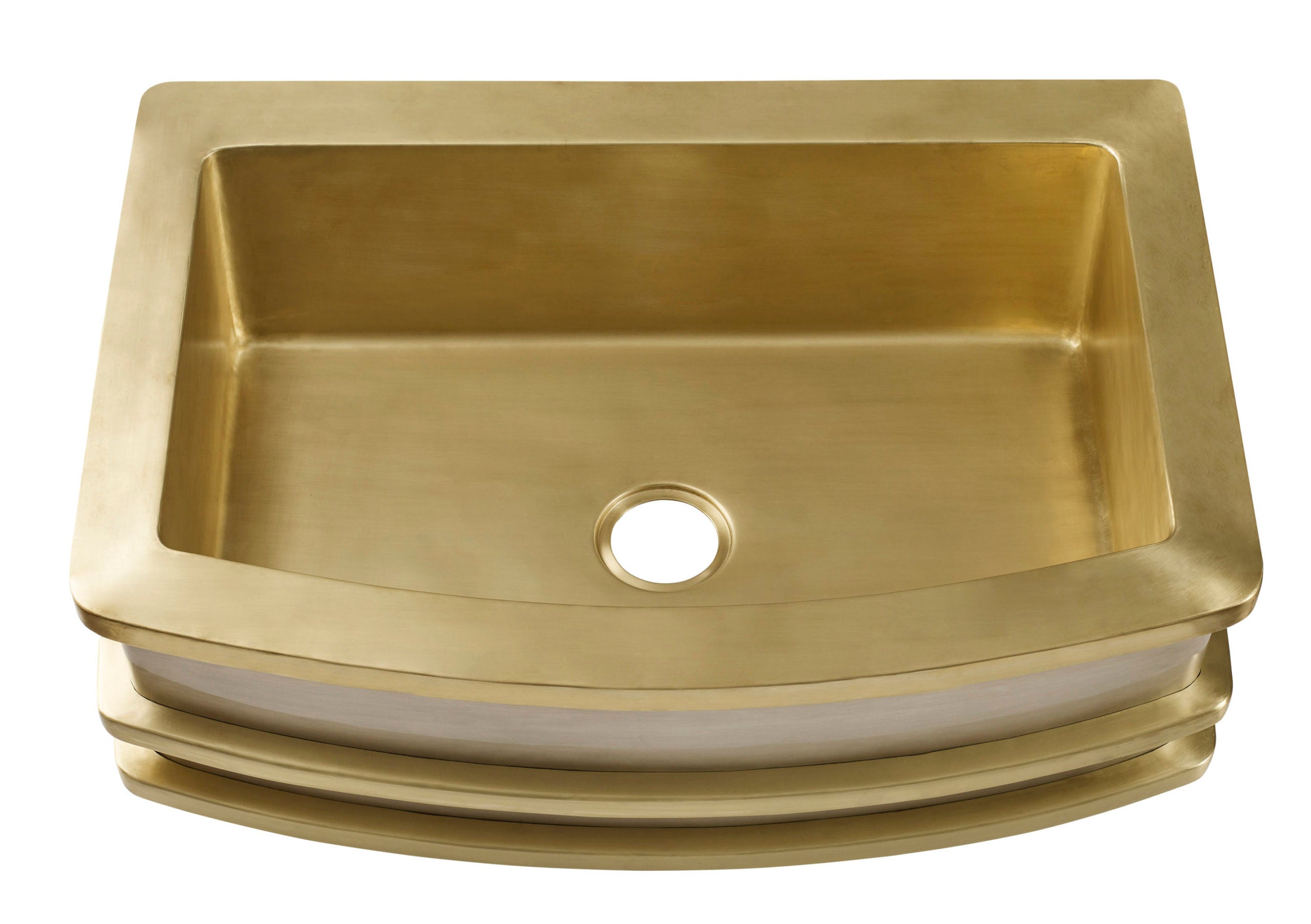 satin brass and burnished nickel smooth sink
