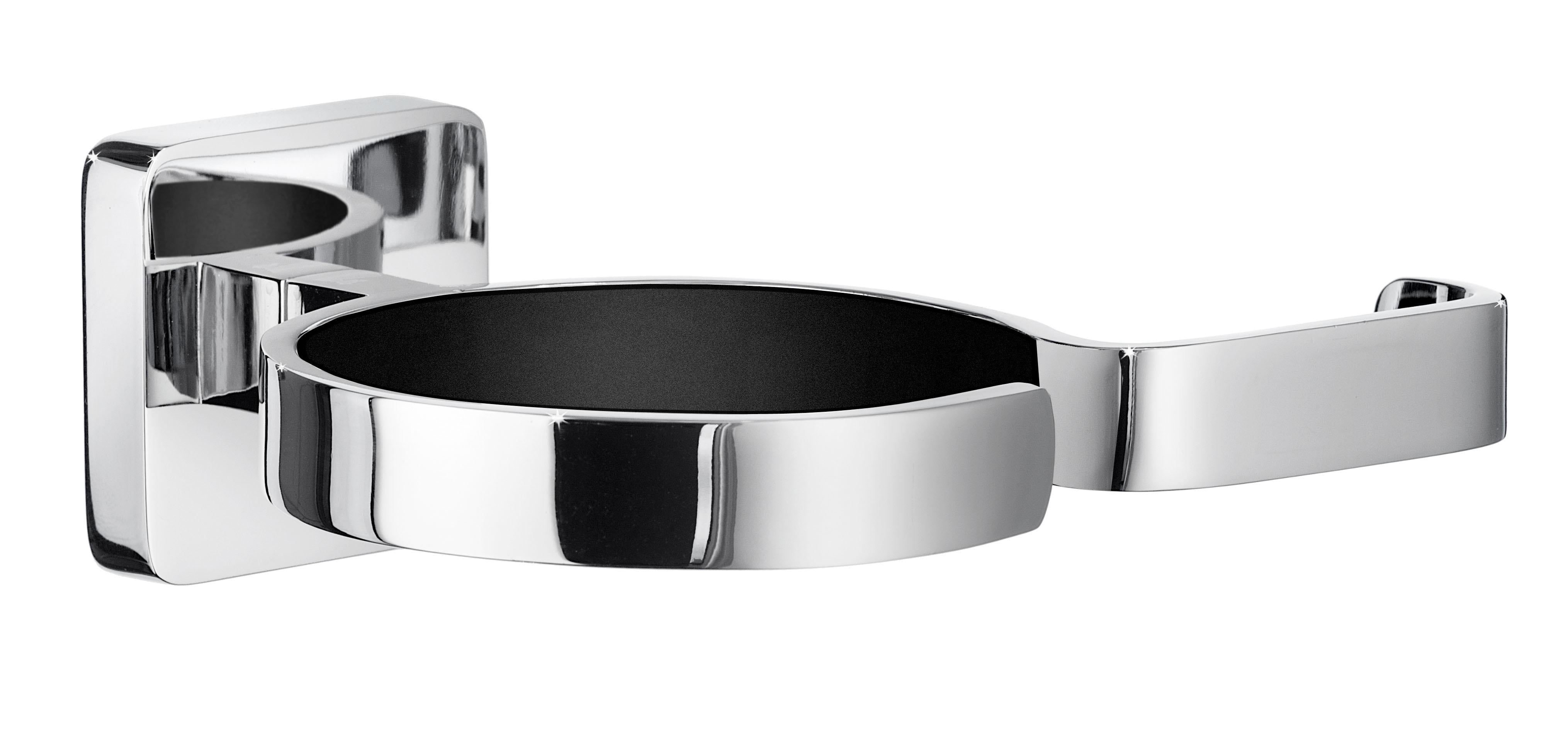 polished chrome holder for hairdryer