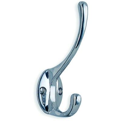 polished chrome coat hook