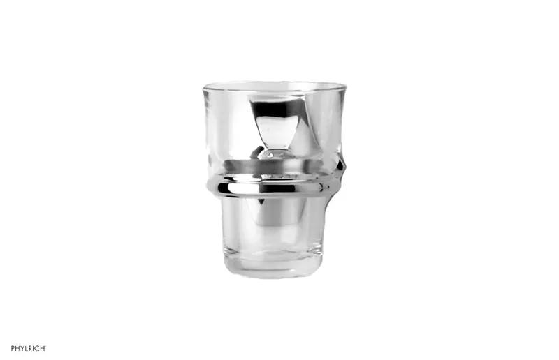 polished chrome glass holder