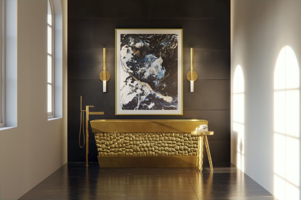 satin brass turtle tub