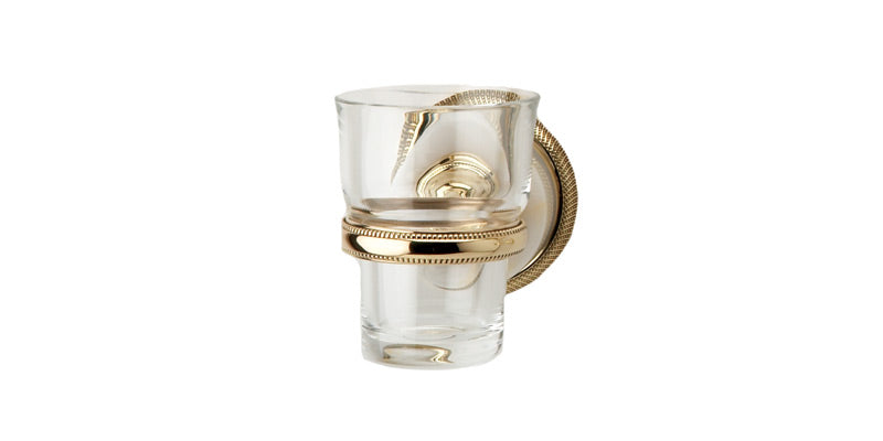 polished chrome glass holder